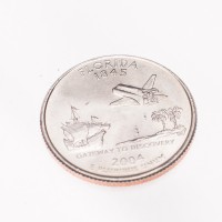 Монета США 25 центов 2004 Флорида