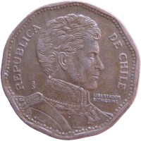 Монета Чили 50 песо 2008