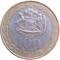 Чили 100 песо 2015