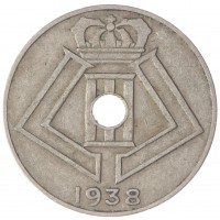 Монета Бельгия 10 сентим 1938