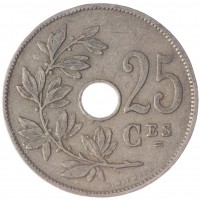 Монета Бельгия 25 сентим 1923
