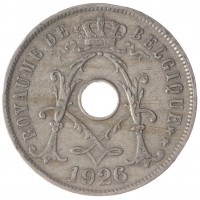 Монета Бельгия 25 сентим 1926