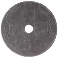 Бельгия 25 сентим 1943