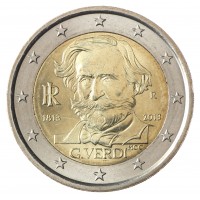 Монета Италия 2 евро 2013 200 лет лет со дня рождения Джузеппе Верди