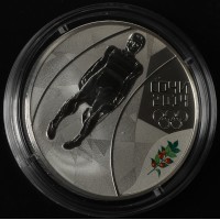 Монета 3 рубля 2014 Санный спорт в оригинальном футляре