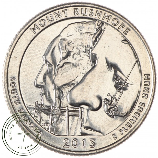 США 25 центов 2013 Национальный мемориал Маунт-Рашмор