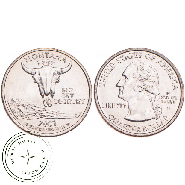 США 25 центов 2007 Монтана