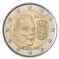 Монета Люксембург 2 евро 2010 Герб Великого герцога Люксембурга