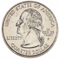 Монета США 25 центов 2008 Оклахома