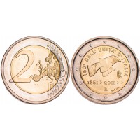 Монета Италия 2 евро 2011 150 лет объединения Италии