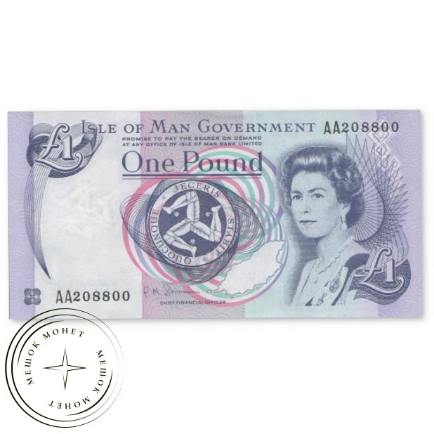 Остров Мэн 1 фунт 1991 — 937045622