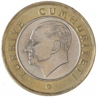 Турция 1 лира 2012