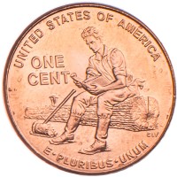 Монета США 1 цент Юность Линкольна