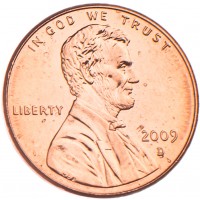 Монета США 1 цент Юность Линкольна