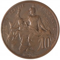 Франция 10 сантимов 1898