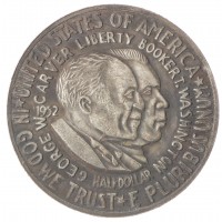 Копия 50 центов 1952 Джордж Вашингтон Карвер и Букер Талиафер Вашингтон