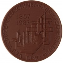 Настольная медаль Станкостроительный завод Ашерслебен 1857-1987 ГДР