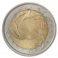 Монета Италия 2 евро 2004 50 лет Всемирной продовольственной программы