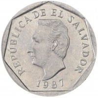 Монета Сальвадор 10 сентаво 1987