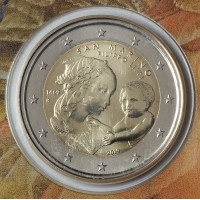 Монета Сан-Марино 2 евро 2019 550 лет со дня смерти Филиппо Липпи (буклет)