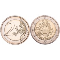 Монета Эстония 2 евро 2012 10 лет наличному обращению евро