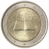 Монета Италия 2 евро 2007 Римский договор