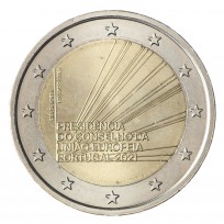 Монета Португалия 2 евро 2021 Председательство в ЕС