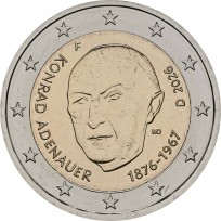 Монета Германия 2 евро 2026 Конрад Аденауэр