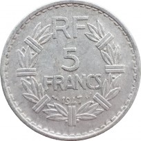 Монета Франция 5 франков 1947