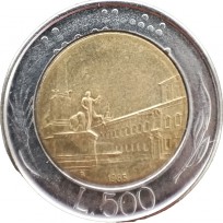 Монета Италия 500 лир 1985