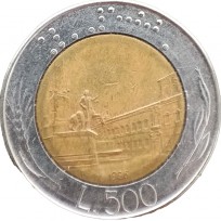 Монета Италия 500 лир 1986