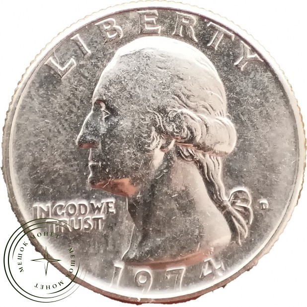 США 25 центов 1974 D — 937045764