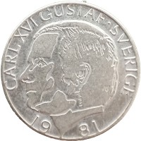 Монета Швеция 1 крона 1981