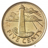 Монета Барбадос 5 центов 2014