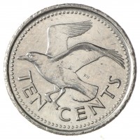 Монета Барбадос 10 центов 2012