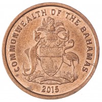 Монета Багамы 1 цент 2015