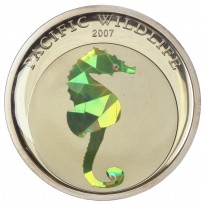 Монета Палау 5 долларов 2007 Морской конек