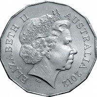 Монета Австралия 50 центов 2012 Год дракона