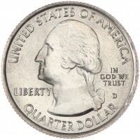 Монета США 25 центов 2011 Национальный парк Геттисберг