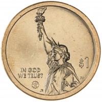 Монета США 1 доллар 2021 Септима Кларк Ю. Каролина