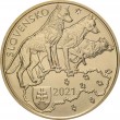 Словакия 5 евро 2021 Серый волк