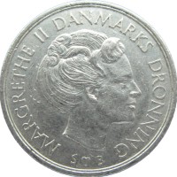 Монета Дания 1 крона 1976