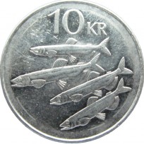 Монета Исландия 10 крон 1996