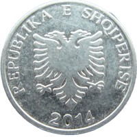 Монета Албания 5 лек 2014
