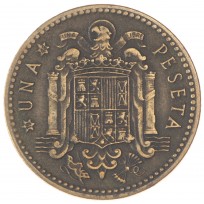 Монета Испания 1 песета 1947