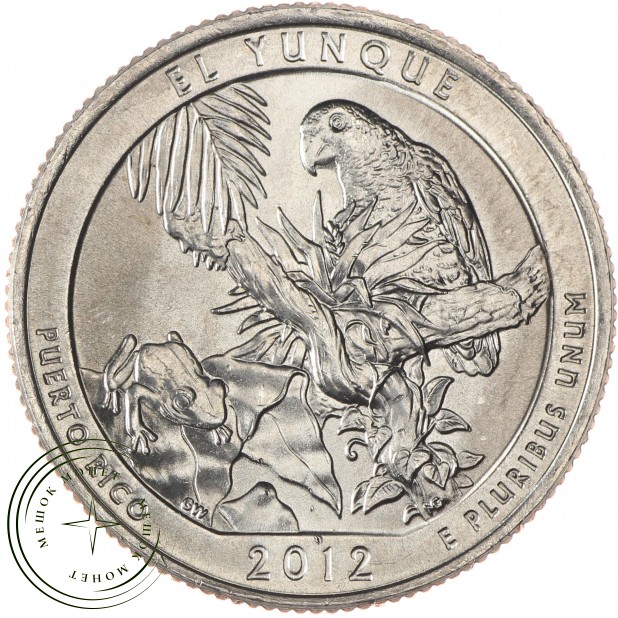 США 25 центов 2012 Национальный лес Эль-Юнке