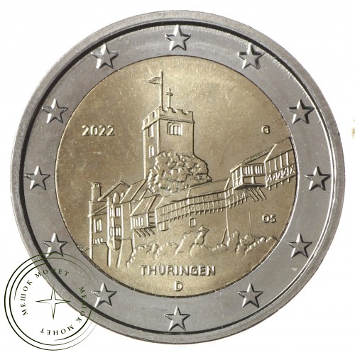 Германия 2 евро 2022 Тюрингия — Вартбург под Айзенахом
