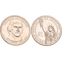Монета США 1 доллар 2007 Томас Джефферсон