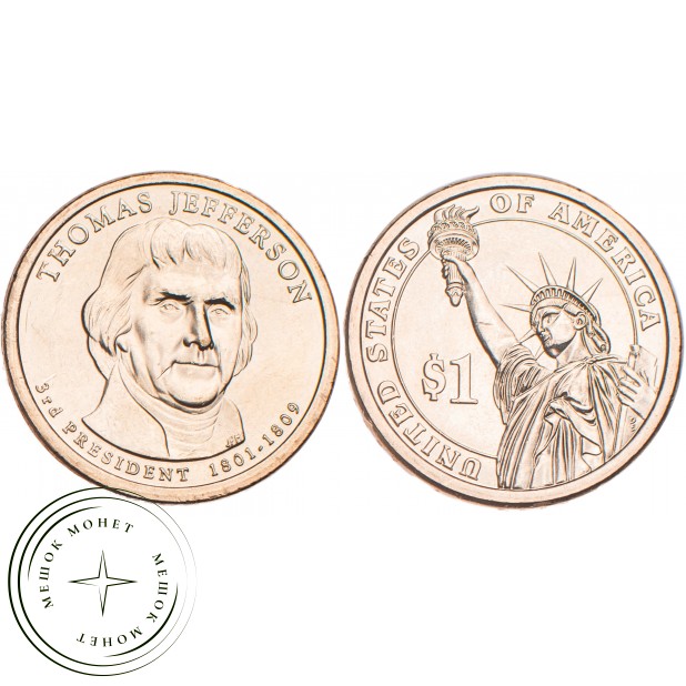 США 1 доллар 2007 Томас Джефферсон