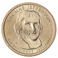 Монета США 1 доллар 2007 Томас Джефферсон